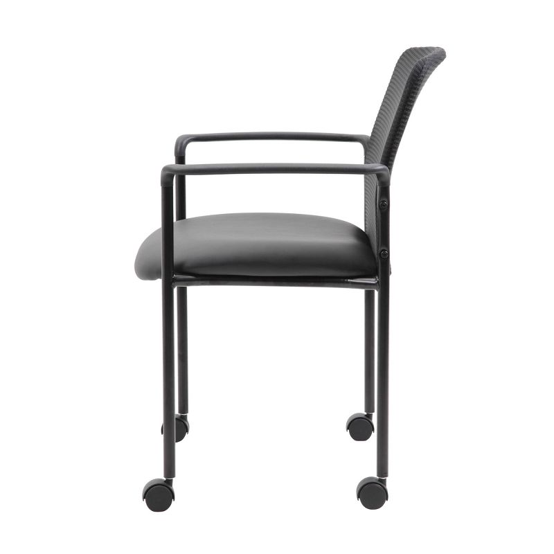 Mesh Guest Chair with Casters Black - Boss Office Products