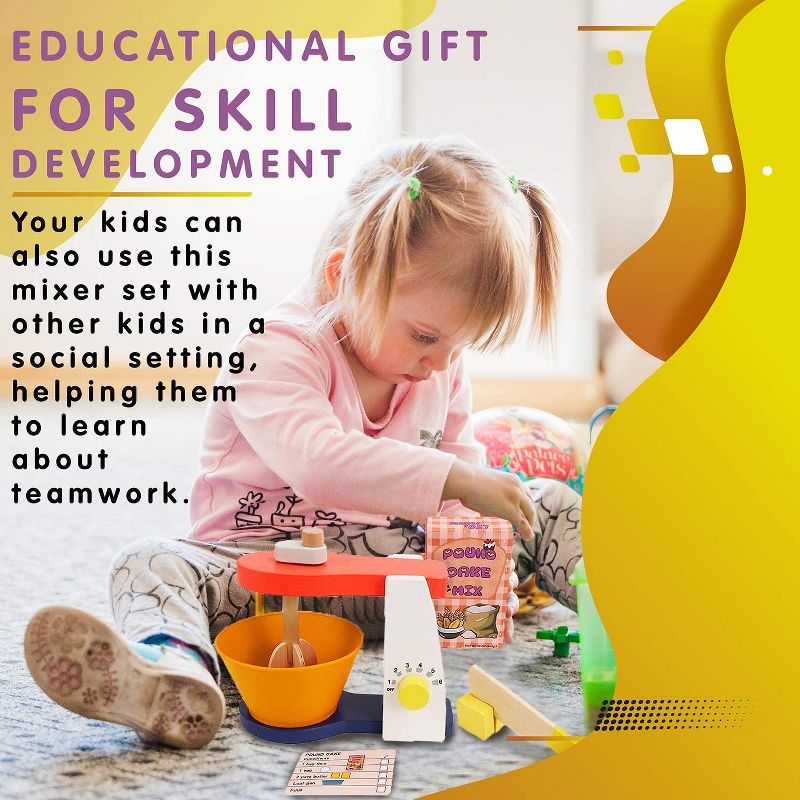 Melissa & Doug Stir and Serve Cooking Utensils (7pc) - Stainless Steel and Wood