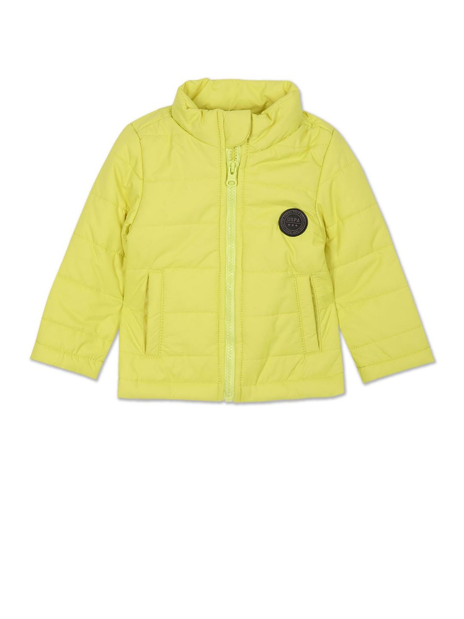 U.S. Polo Assn. Kids Yellow Solid Full Sleeves Puffer Jacket