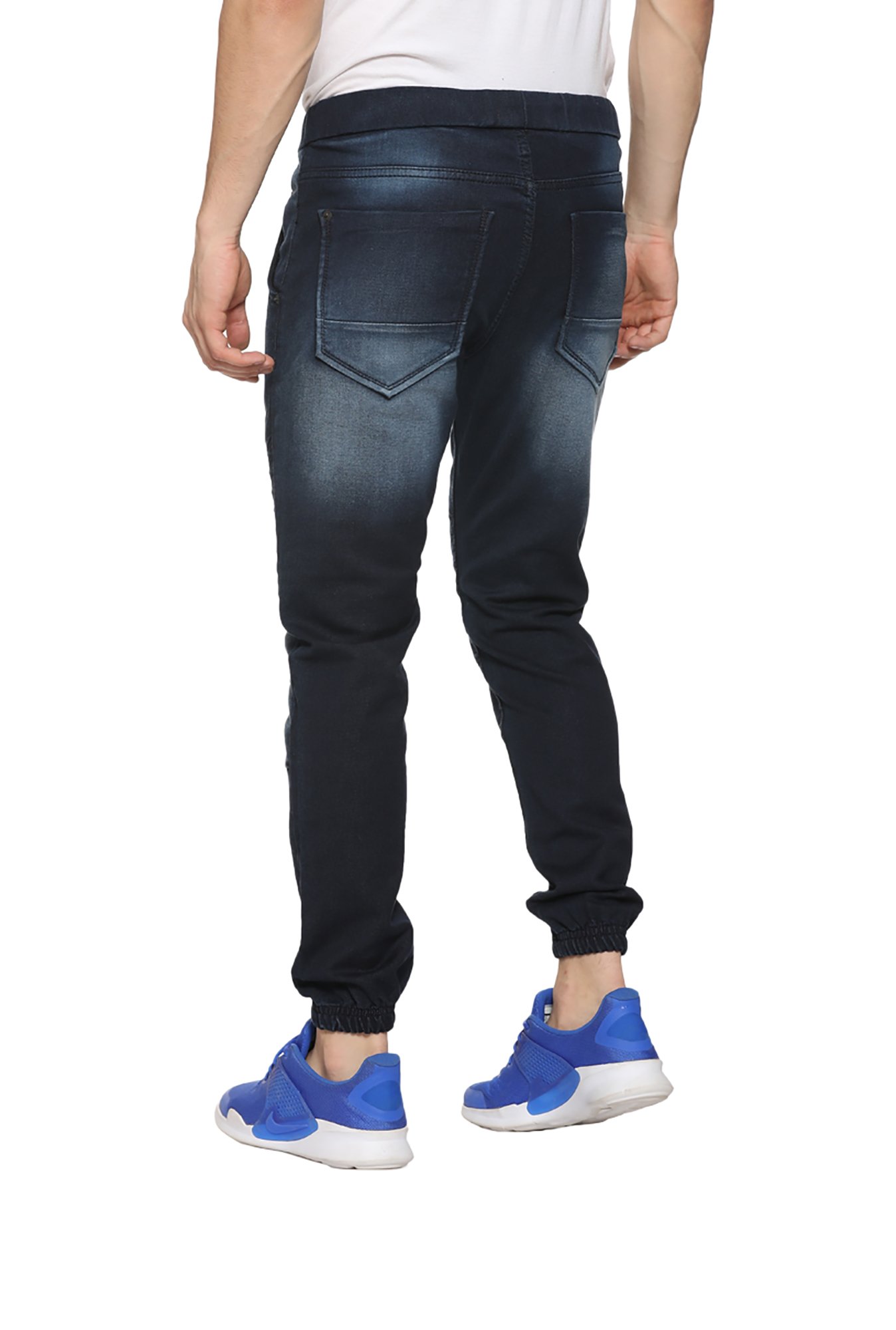 Campus Sutra Blue Slim Fit Lightly Washed Jeans
