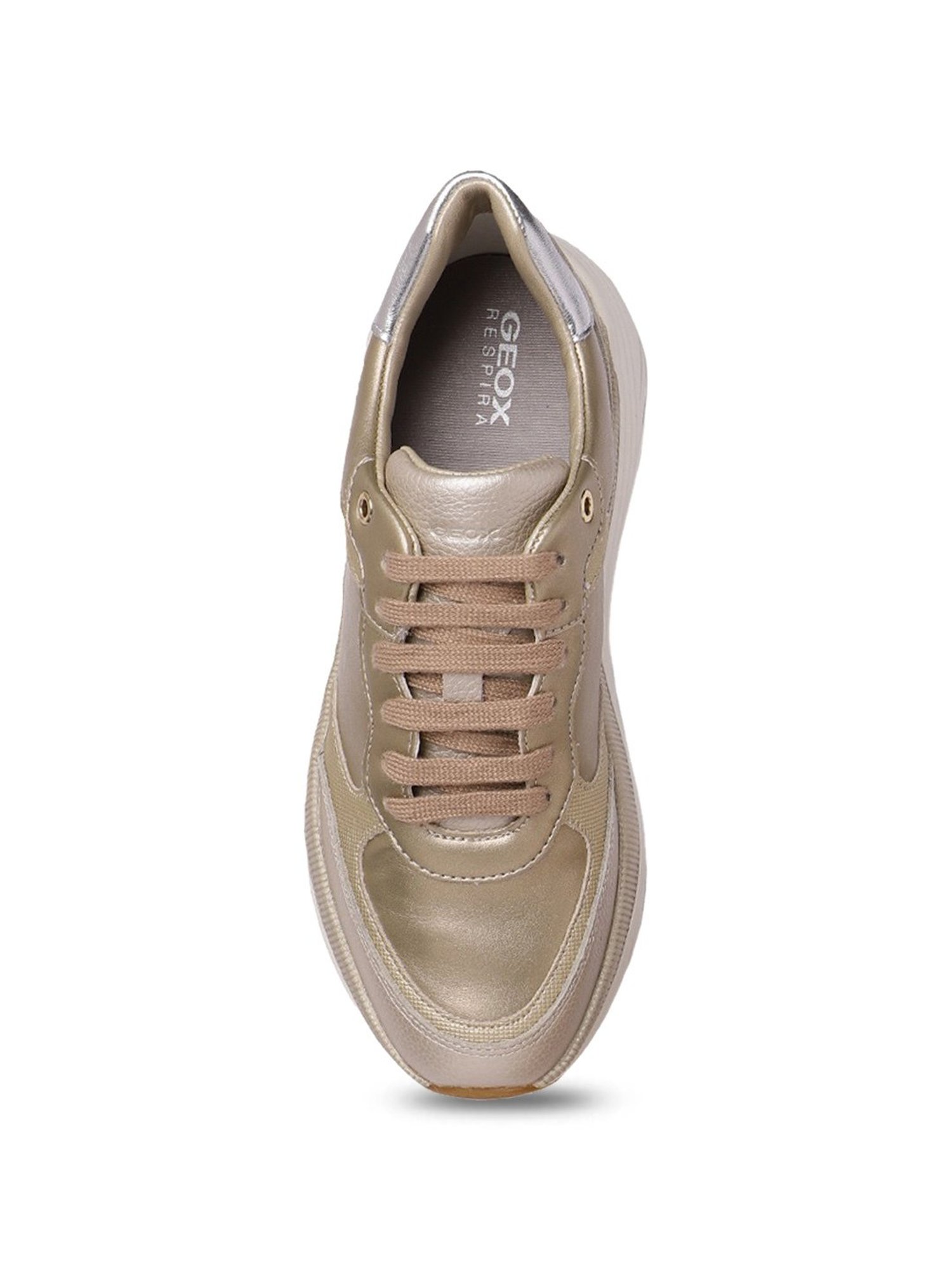 Geox Women's D Diamanta Golden Synthetic Running Shoes