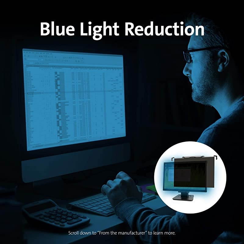 FS240 Snap2 Privacy Screen for 22-Inch to 24-Inch Widescreen 16:10 and 16:9 Monitors (K55315WW),Black