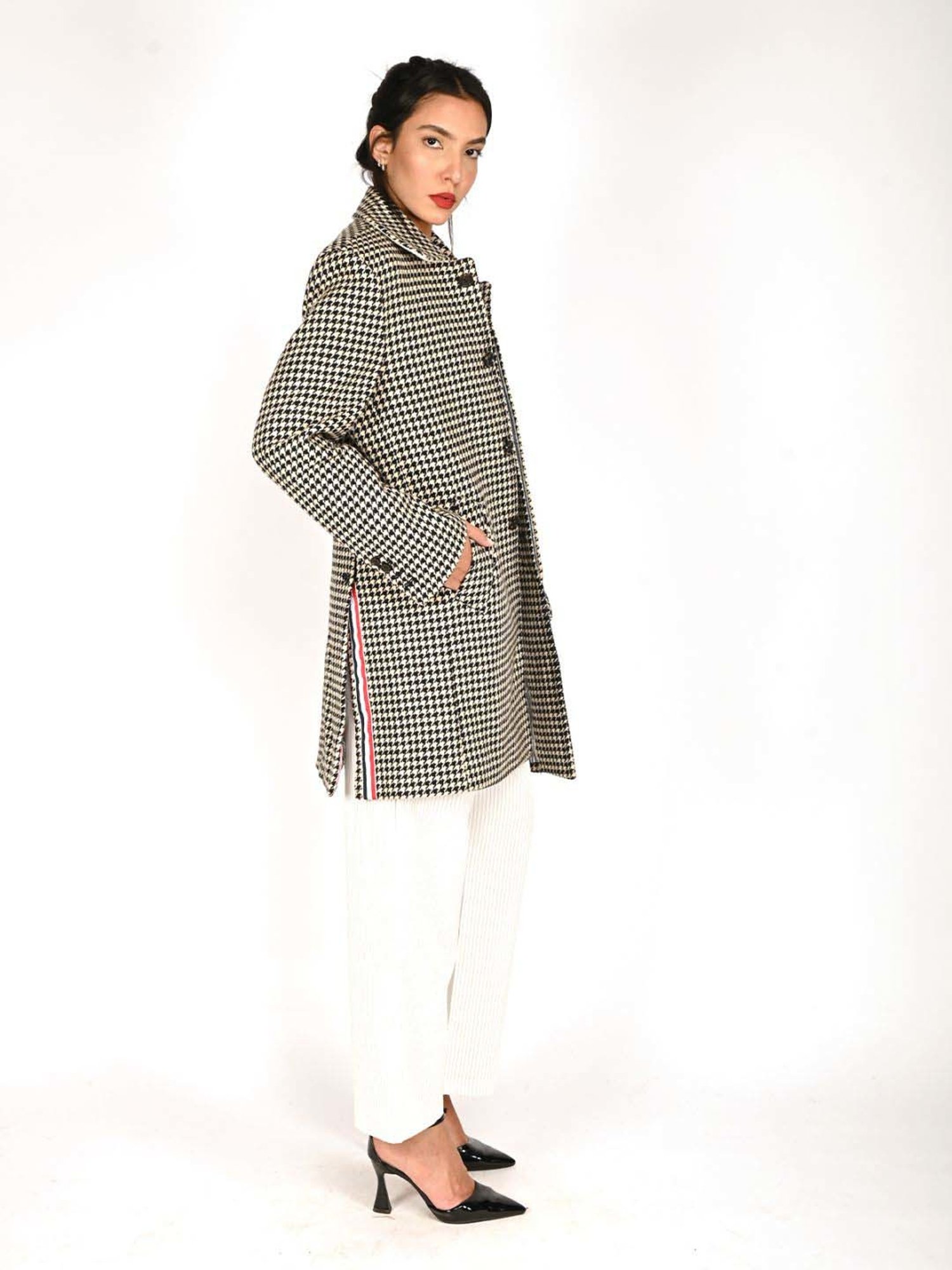 Odette Black Self Pattern Jacket