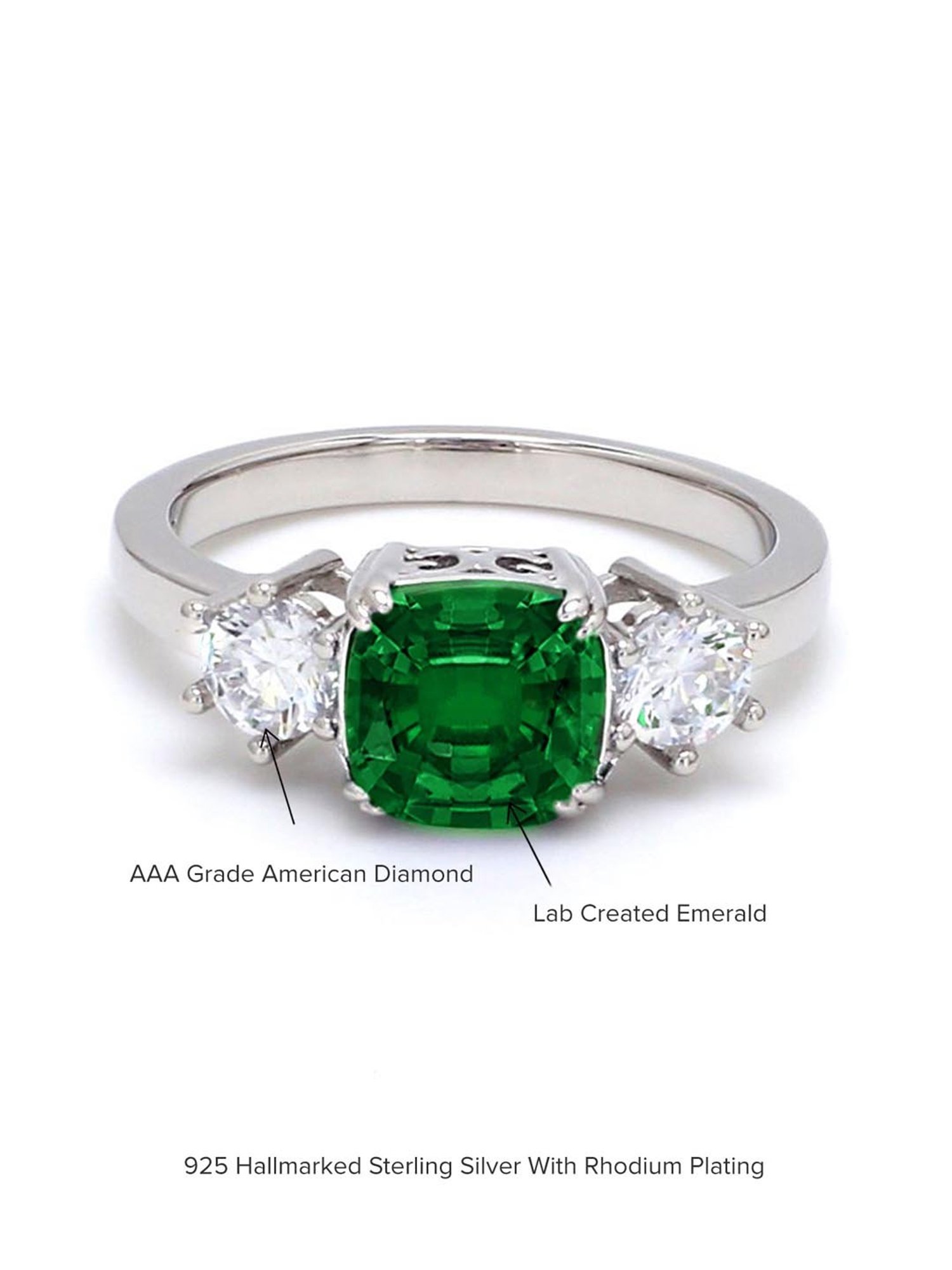 925 Silver 1 Carat American Diamond Classic Halo Engagement Ring for Women & Girls