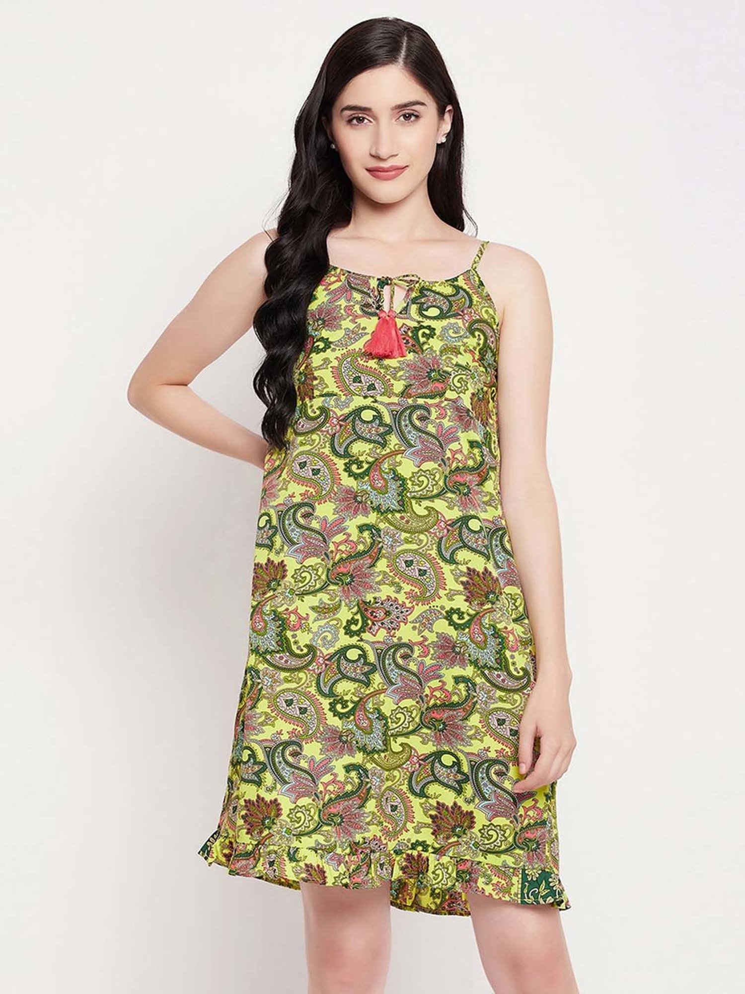 Clovia Green Printed Beachwear