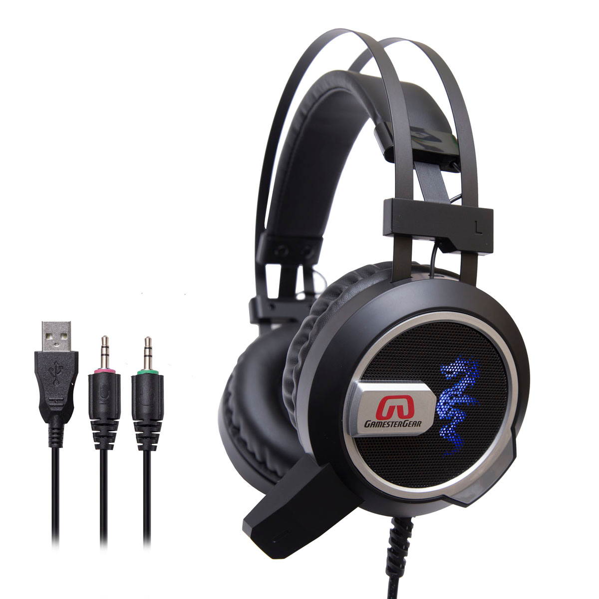 Gamestergear Falcon Over The Ear Stereo Pc Gaming Headset With Microphone Led Lights