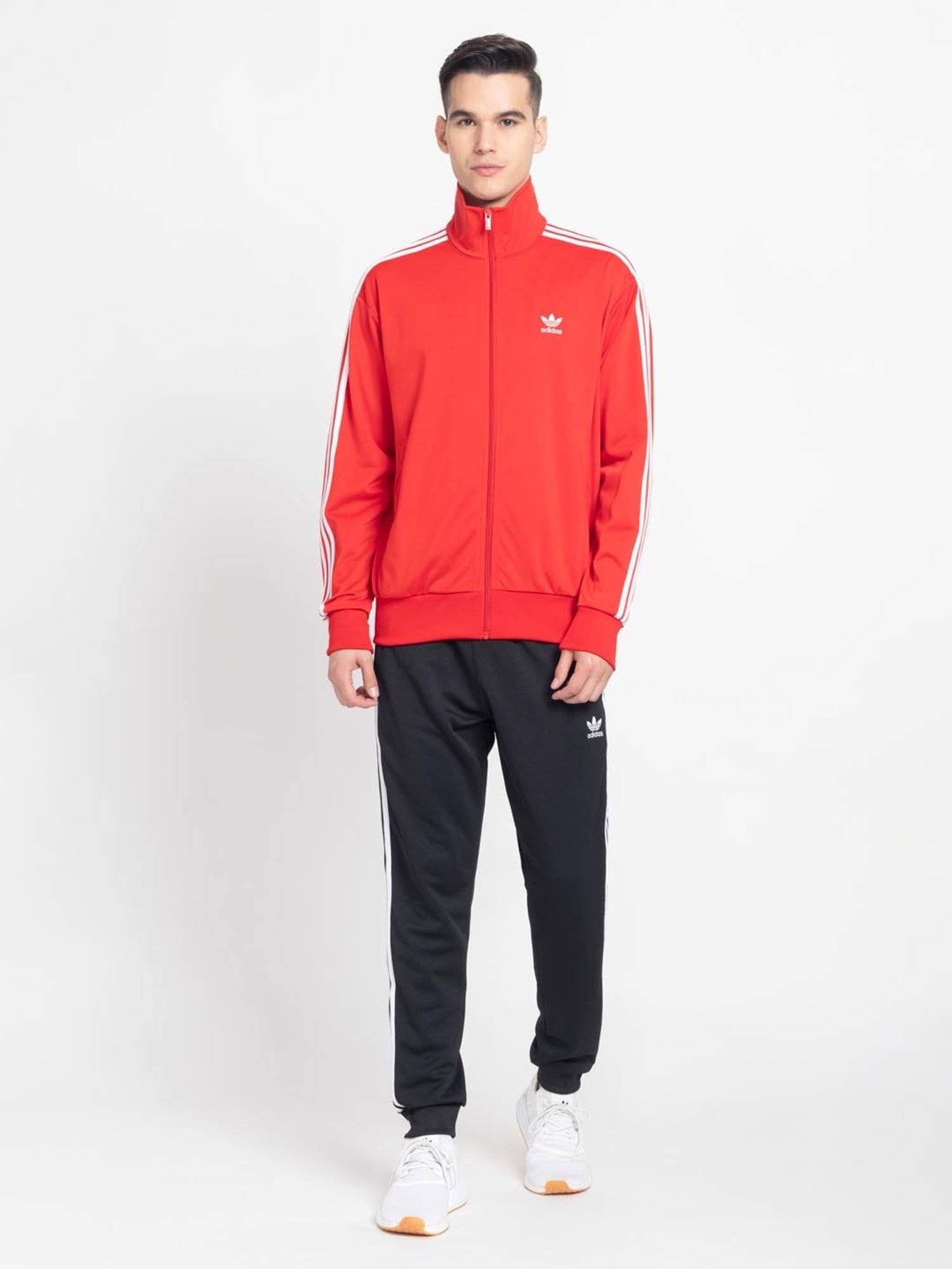 Adidas Originals Red Regular Fit Printed Sports Jacket