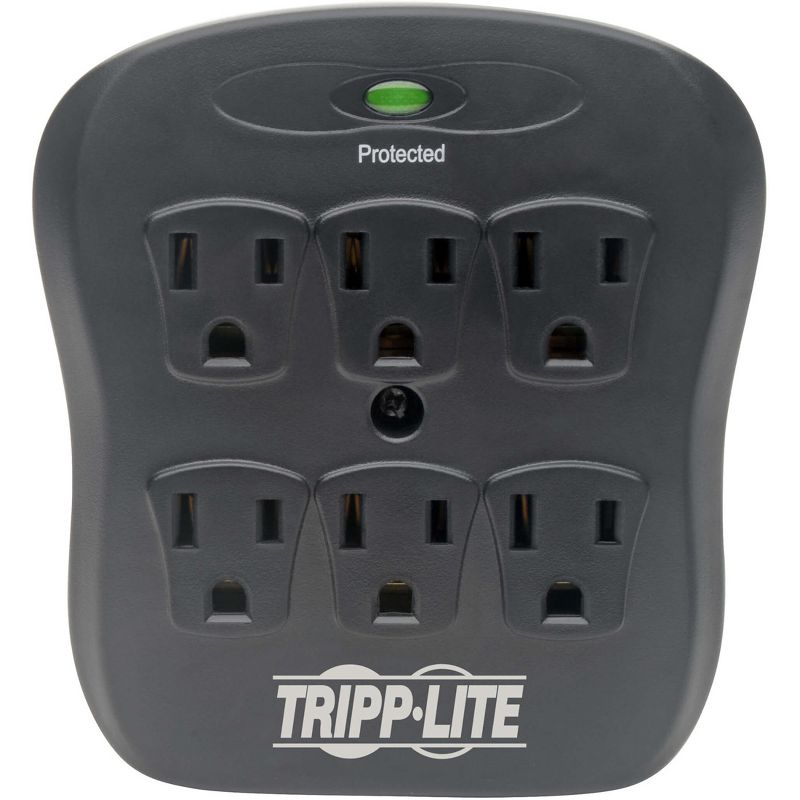 Tripp Lite Surge Protector Wallmount Direct Plug In 120V 6 Outlet 540 Joules Black - Receptacles: 6 x NEMA 5-15R - 540J