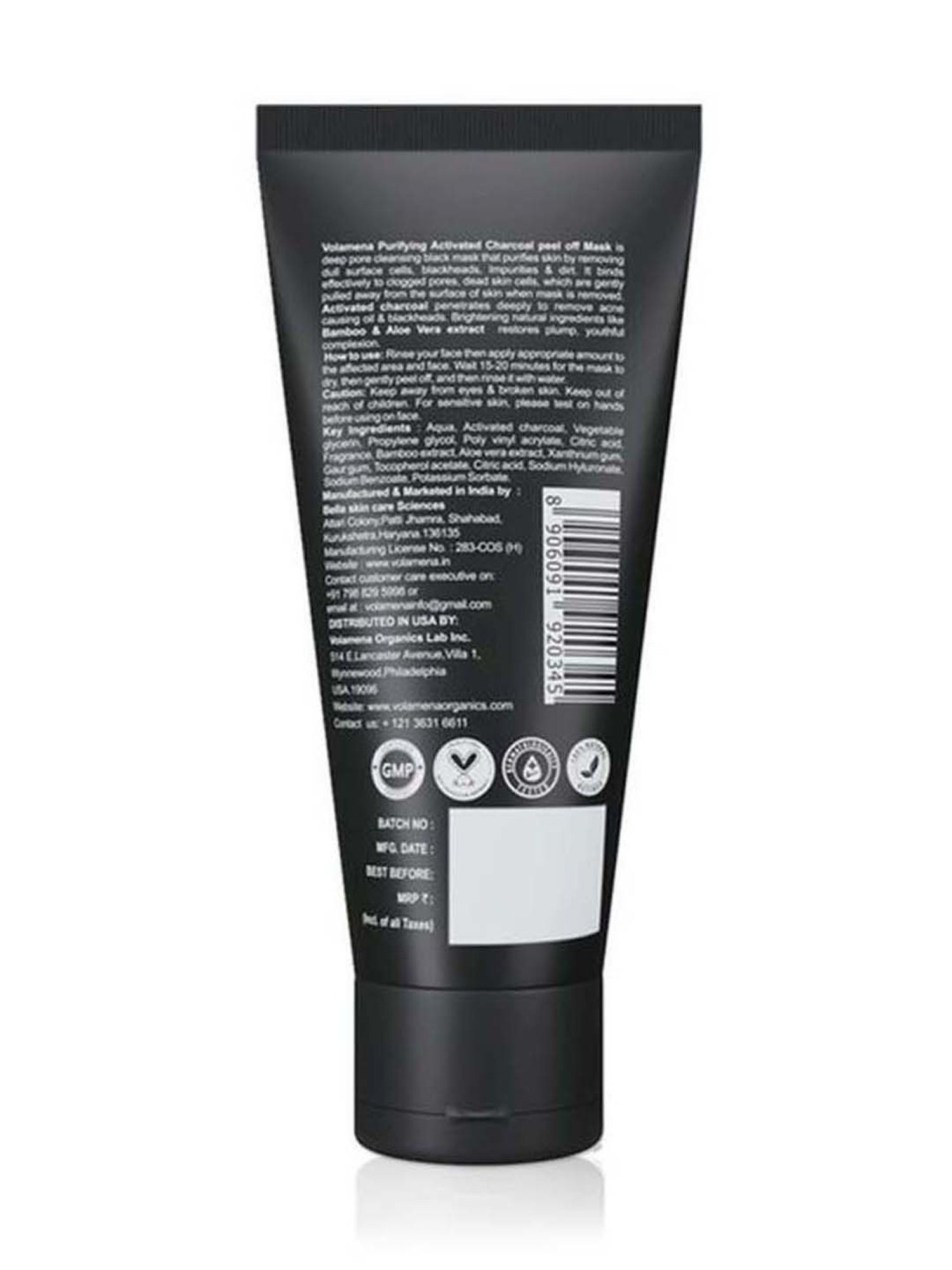Volamena Purifying Activated Charcoal Peel Off Mask - 50 ml