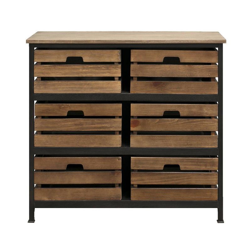 Sullivan Storage with 6 Crates Brown - Martin Furniture