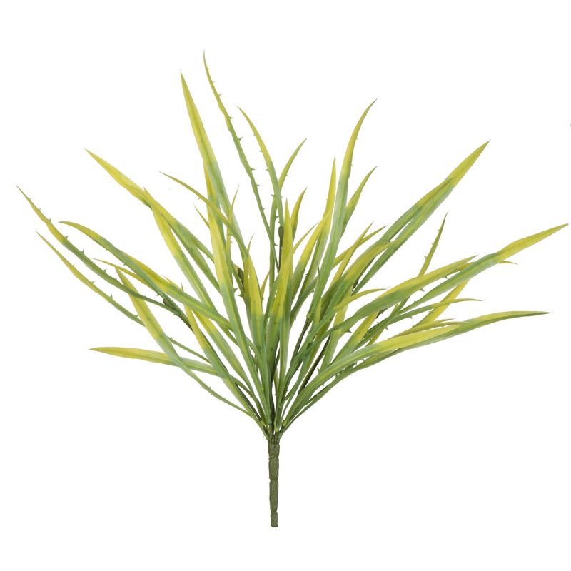 Vickerman 18" Artificial Green Spiked Grass Spray..