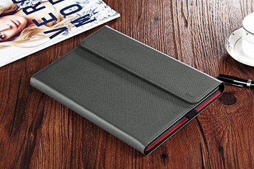 Valkit Microsoft Surface Pro 4 Case, Compatible Surface Pro 4 Type Cover, Surface Pro 4 PU Leather Folio Protective Stand Cases Covers Bag Skin Compatible with Surface Original Keyboard, Grey