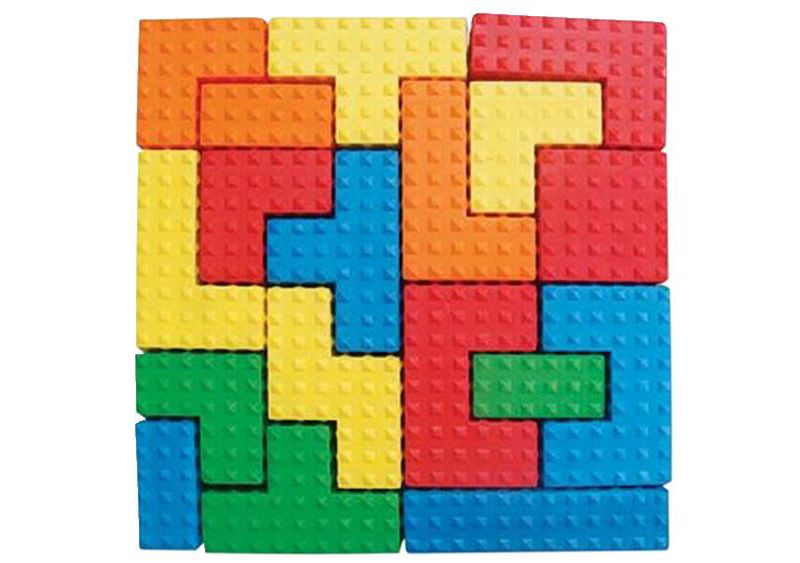 Edushape Sensory Puzzle Blocks, Assorted Colors and Shapes, set of 18