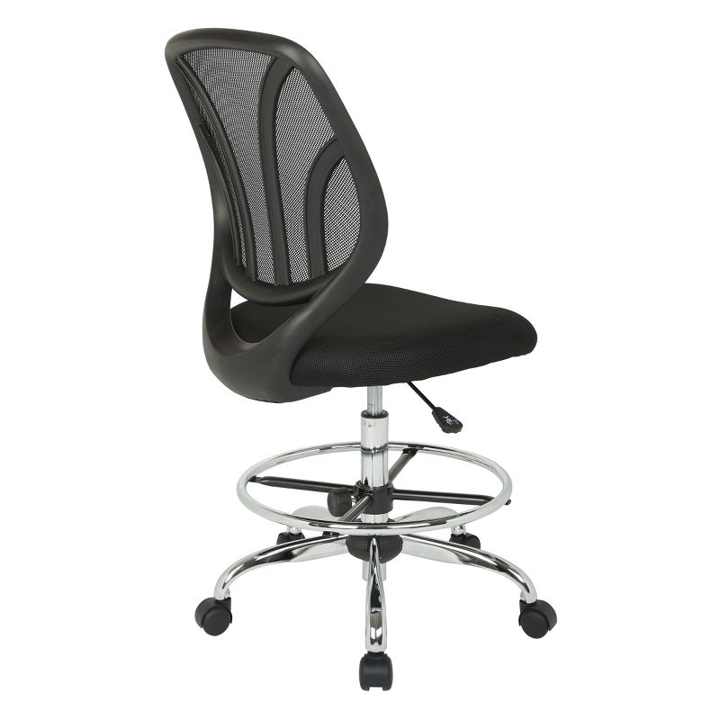 Screen Back Armless Drafting Chair Black - OSP Home Furnishings
