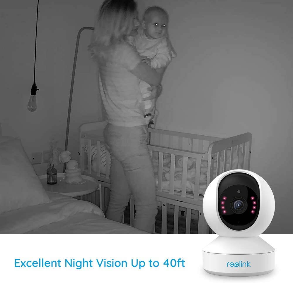 Indoor Security Camera, Reolink 5MP Super HD Plug-in WiFi Camera with Pan Tilt Zoom/ Motion Alerts, Ideal for Baby Monitor/ Pet Camera/Home Security, Dual Band WiFi, Multiple Storage Options, E1 Zoom