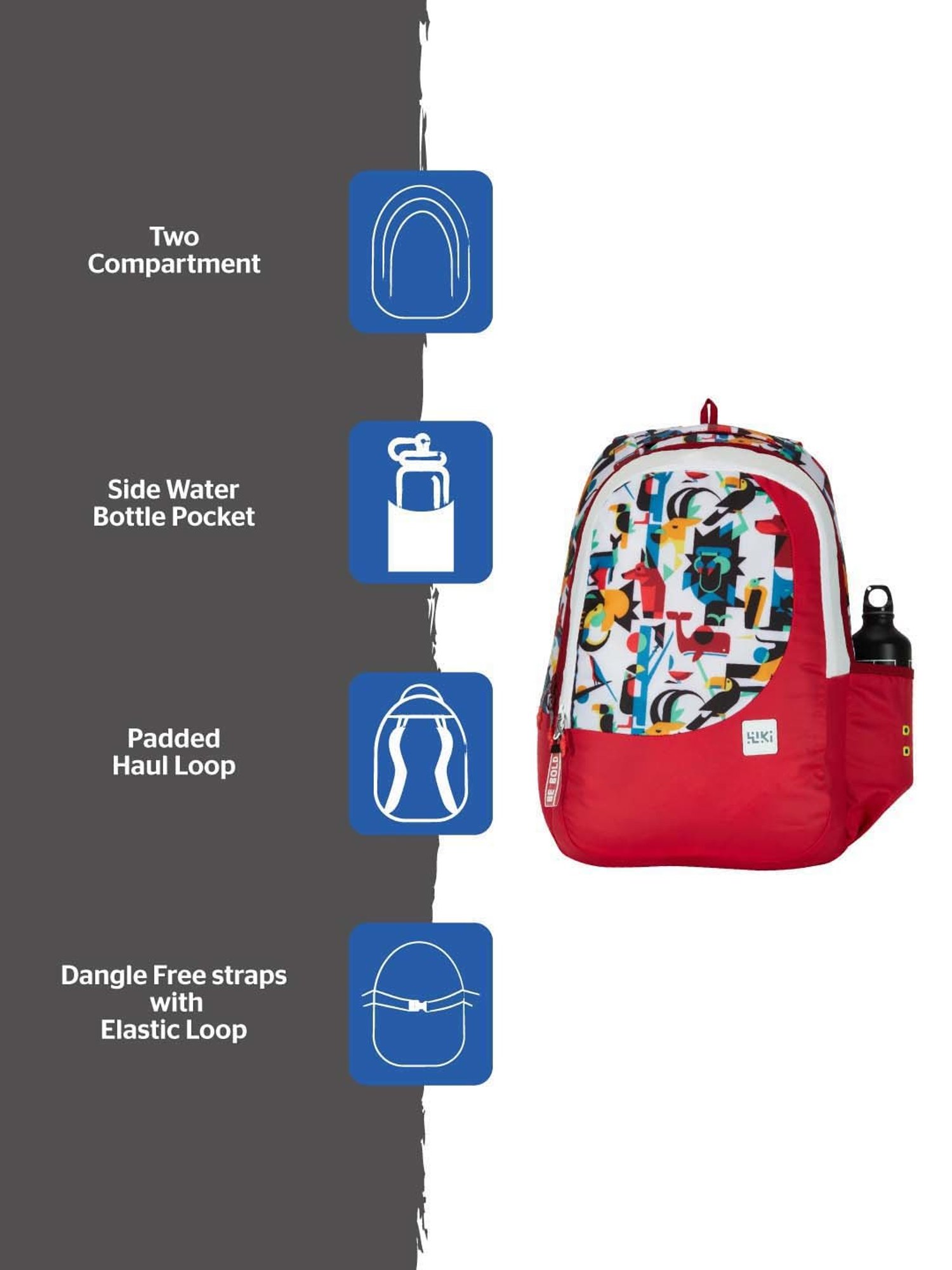 Wiki 29.5 Ltrs Red Medium Backpack