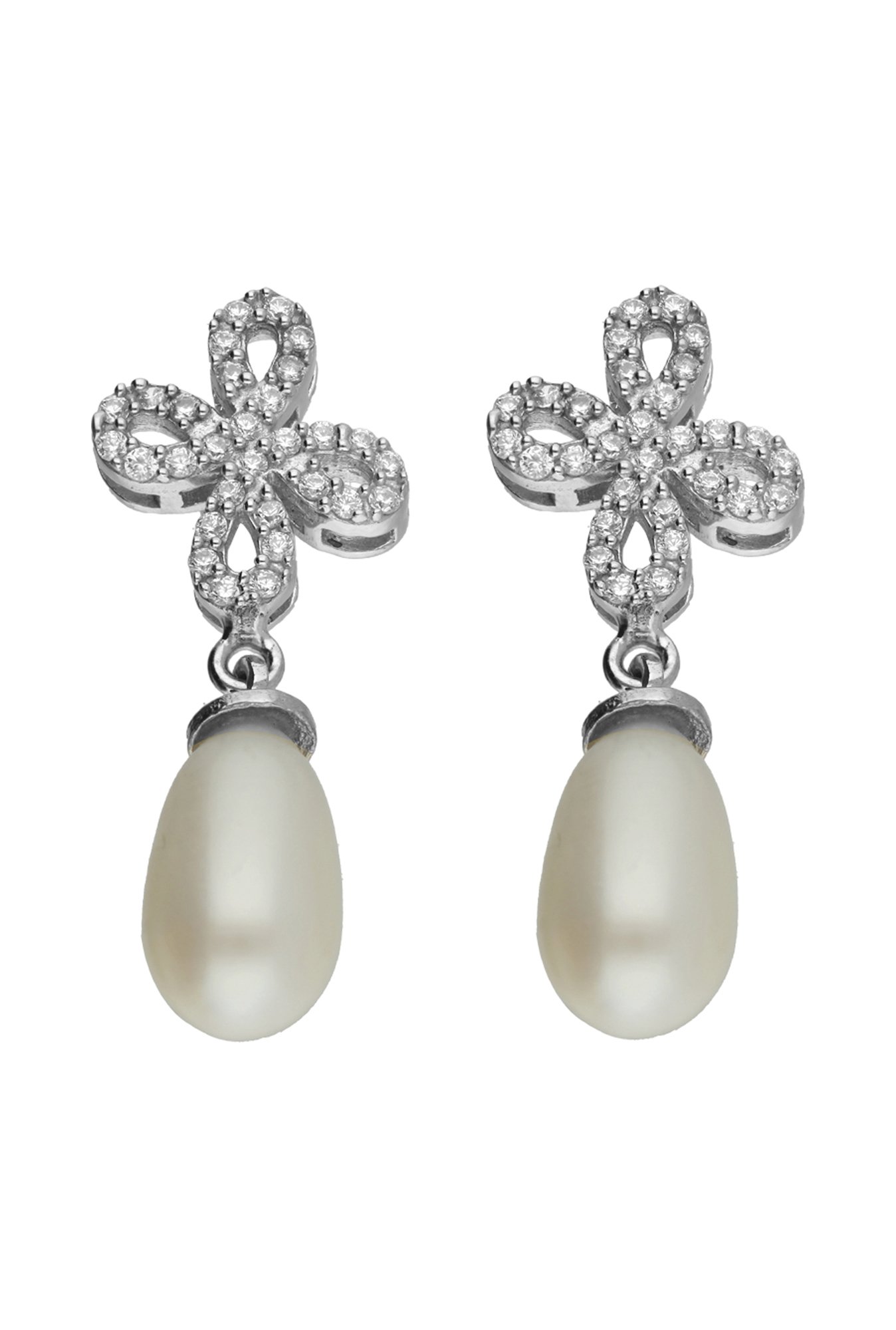 Sri Jagdamba Pearls Fascinating 92.5 Sterling Silver Earrings