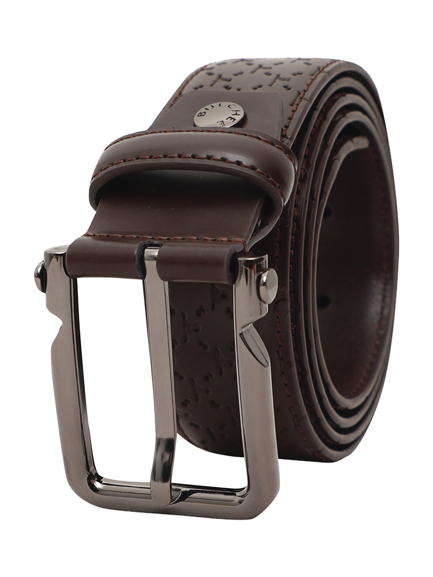 BULCHEE Brown Leather Casual Belt for Men