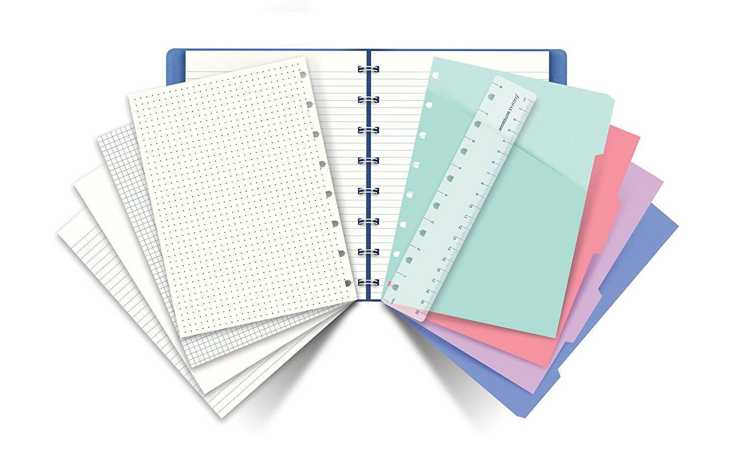 FILOFAX REFILLABLE NOTEBOOK CLASSIC, 10.8" x 8.5" Orange - Elegant leather-look cover with moveable pages - Elastic closure, index, pocket and page marker (B115104U)