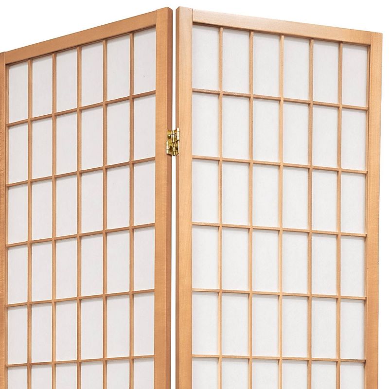 5 ft. Tall Window Pane Shoji Screen - Natural (4 Panels)