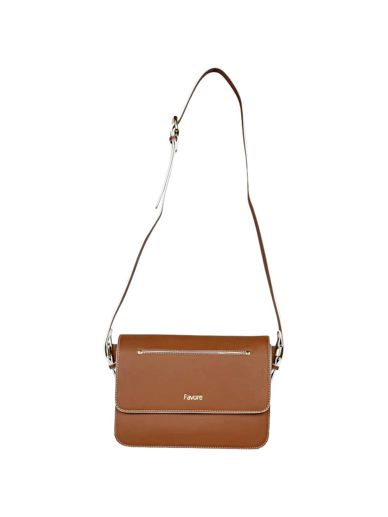 Saint G Tan Solid Medium Sling Handbag