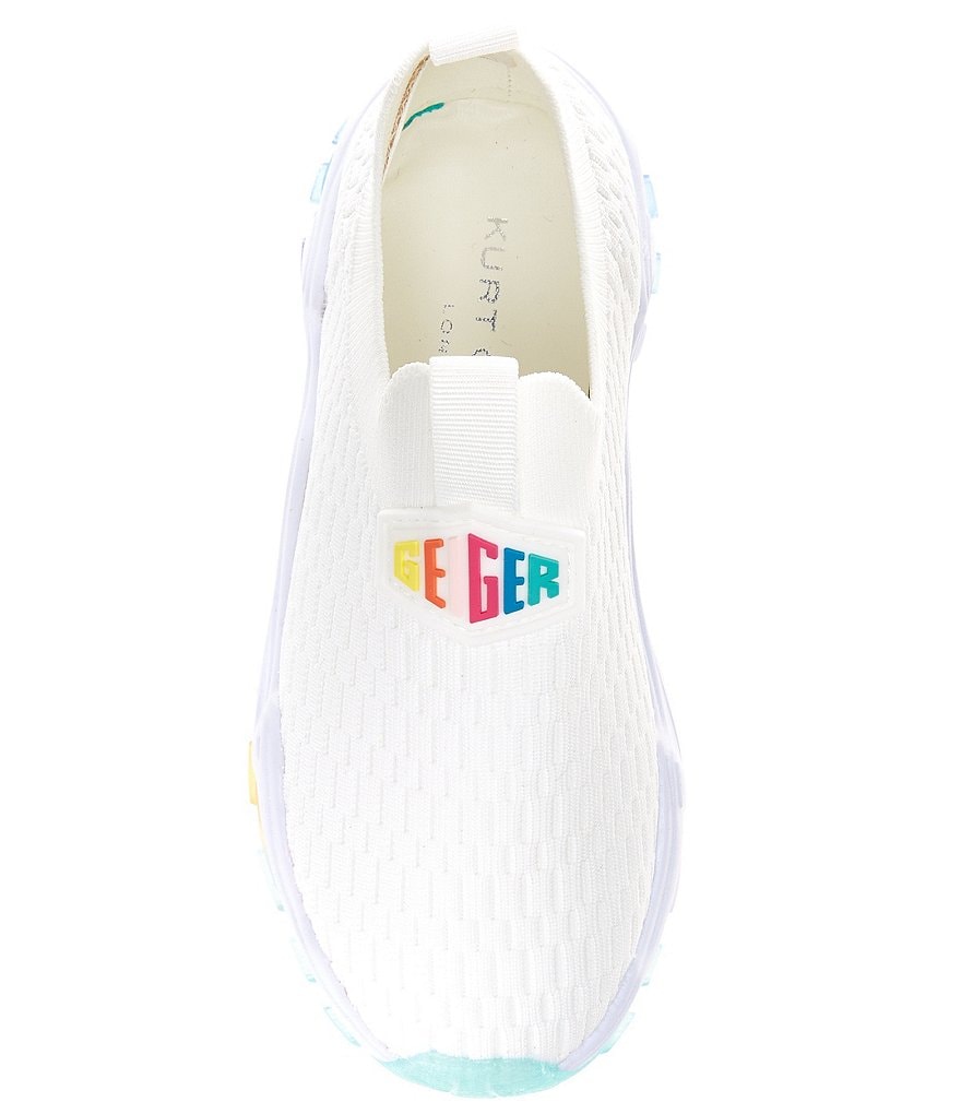 Kurt Geiger London Girl's Mini Lettie Knit Slip-On Rainbow Sole Sneakers (Youth)