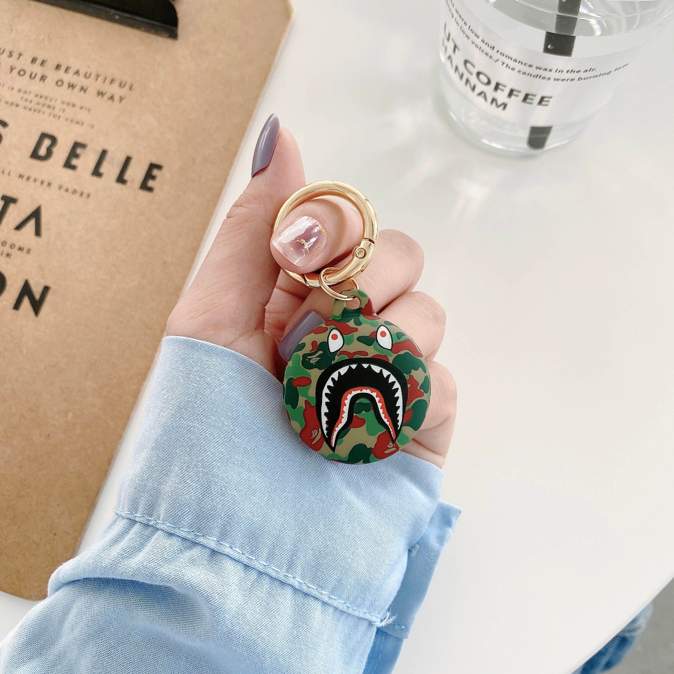 [6 PCS]Silicone Protective Case for AirTags, Tracker Lightweight Soft Protective Skin Cover Accessories with Key Chain Anti-Loss Design Compatible with Apple AirTags 2021