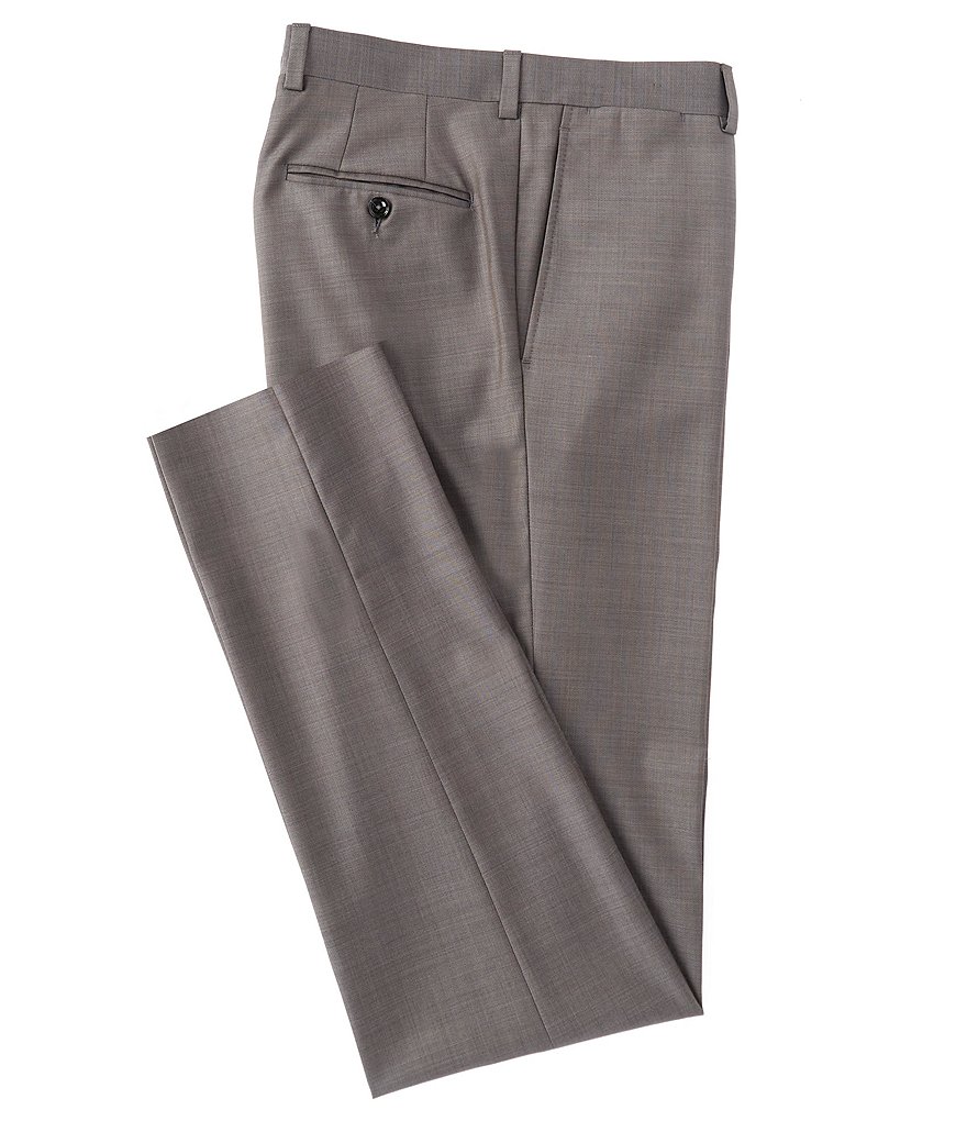 Hart Schaffner Marx Plaid Flat-Front Trouser Pants