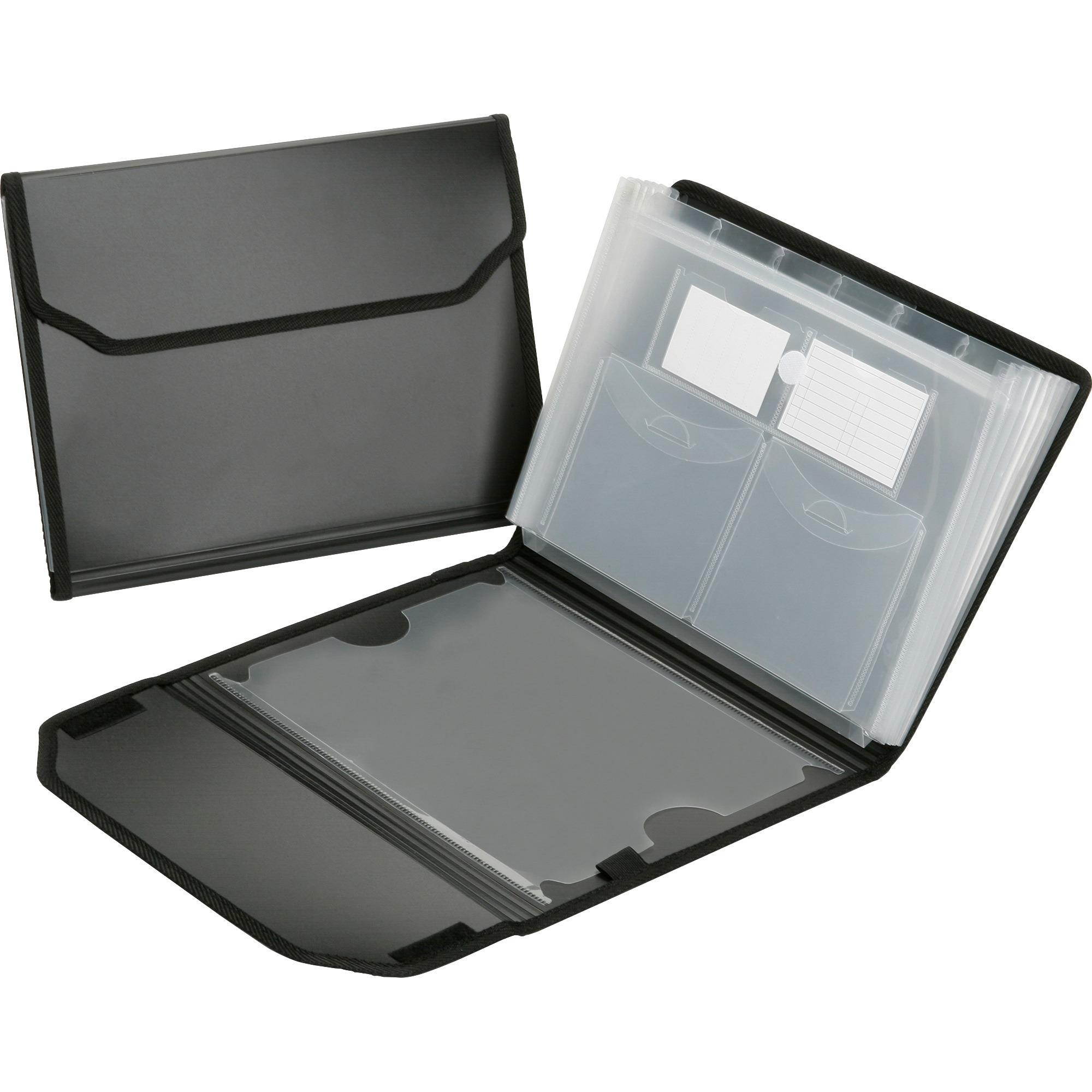 Expanding File Folder 7-Tab Ltr Black