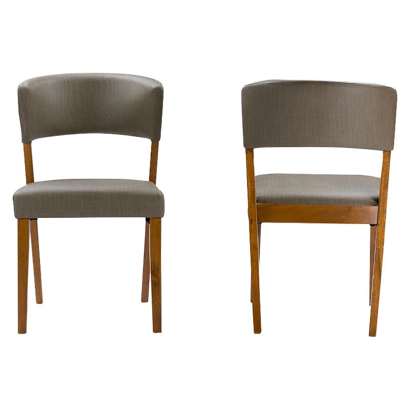Agi Mid-Century Dining Chair in Walnut Wood and Beige Fabric - Armen Living
