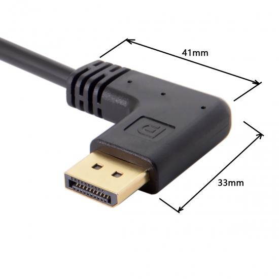 Cablecc DisplayPort Display Port Male to Female 90 Degree Right Down Angled Extension Cable