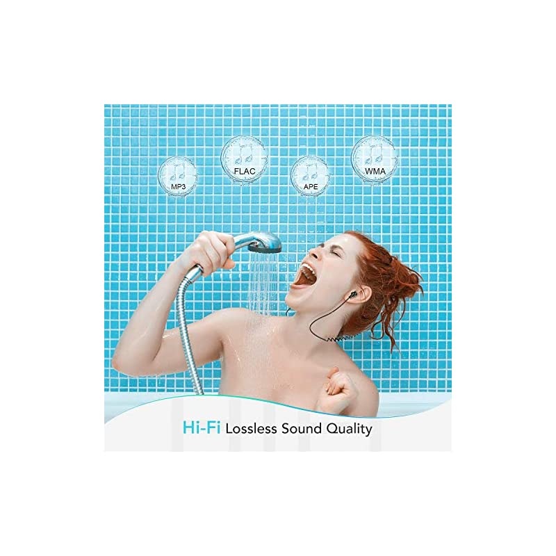 Swimming MP3 Player with Clip,  8GB IPX8 Waterproof Music Player with Headphones for Running Sports, S07E Music Player Shuffle