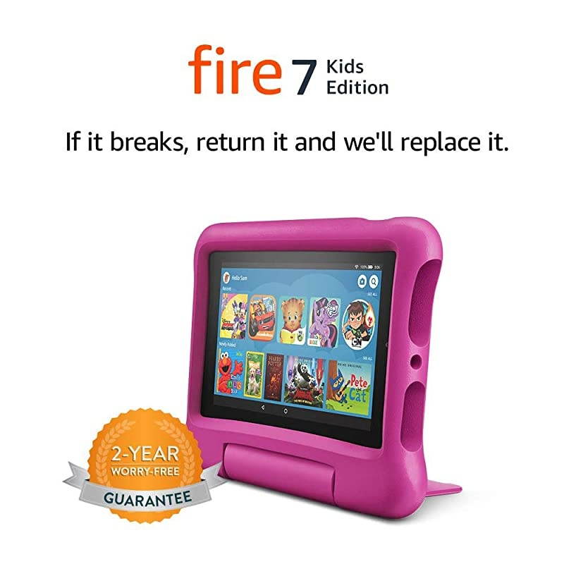 7 Kids Edition Tablet, 7" Display, 16 GB, Pink Kid-Proof Case