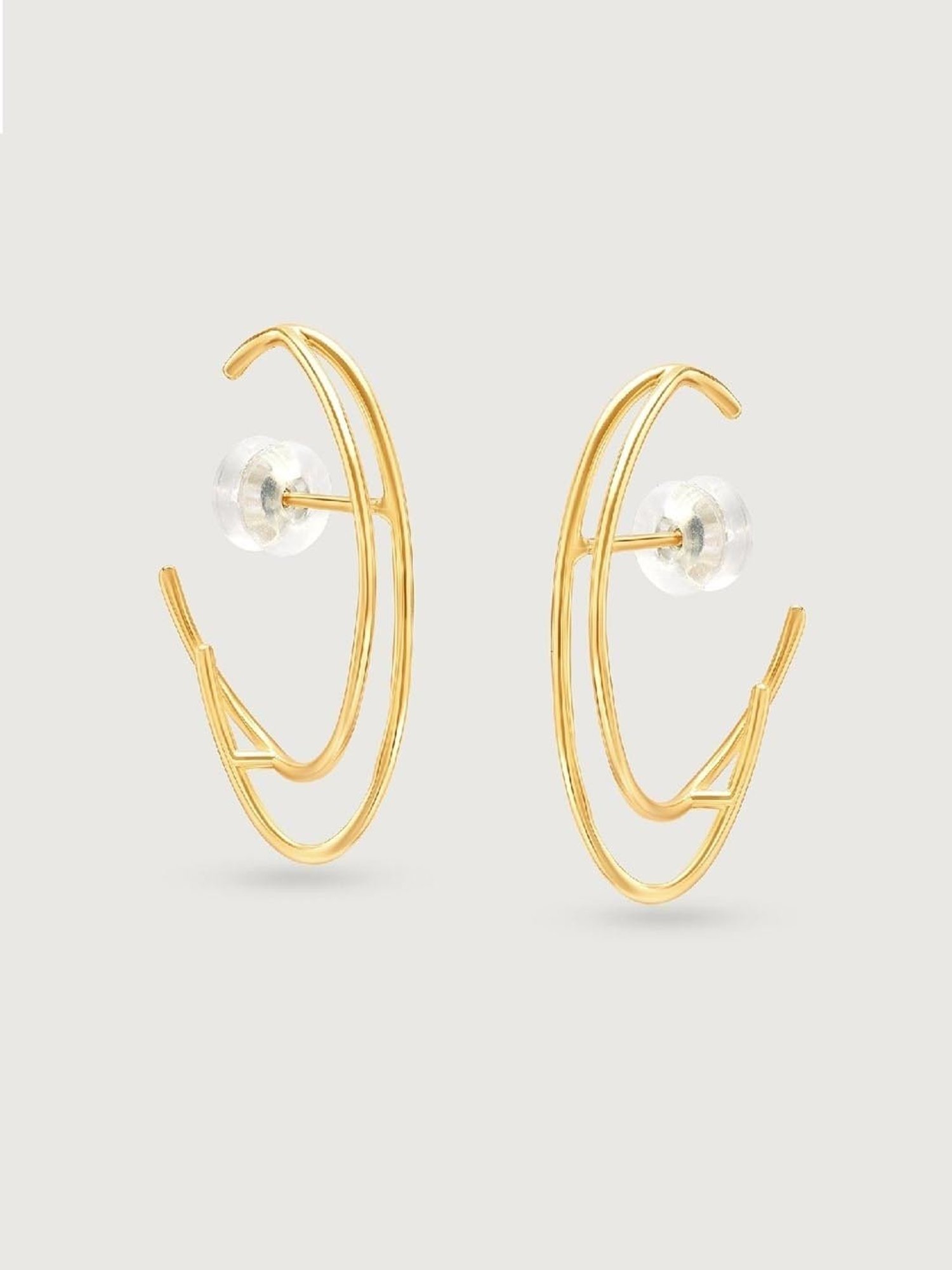Mia by Tanishq Eclipse Flare 14k Hoop Earrings