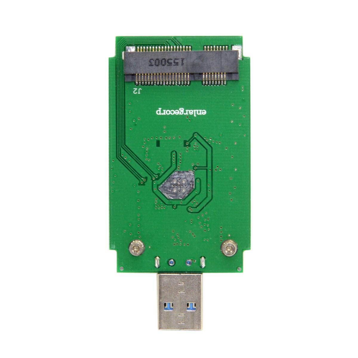 Mini PCI-E mSATA to USB 3.0 External SSD PCBA Conveter Card with Enclosure