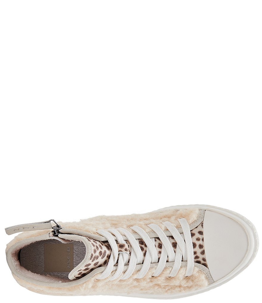 Dolce Vita Veola Plush Faux Shearling And Calf Hair High Top Sneakers