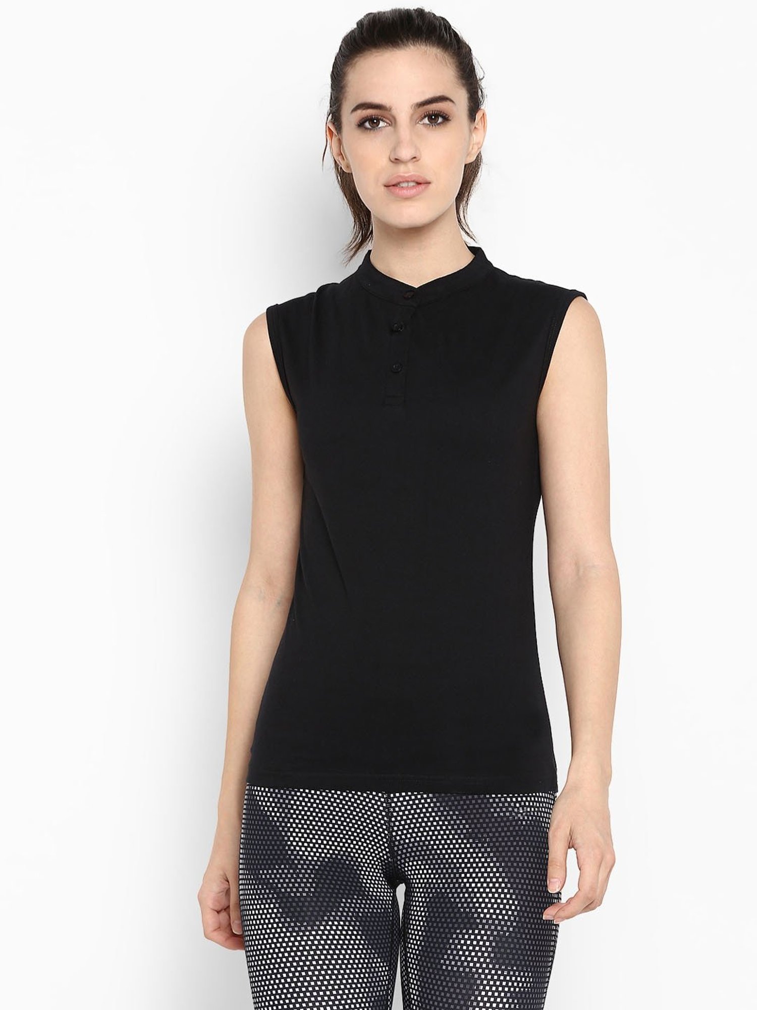 Appulse Black Cotton Slim Fit T-Shirt