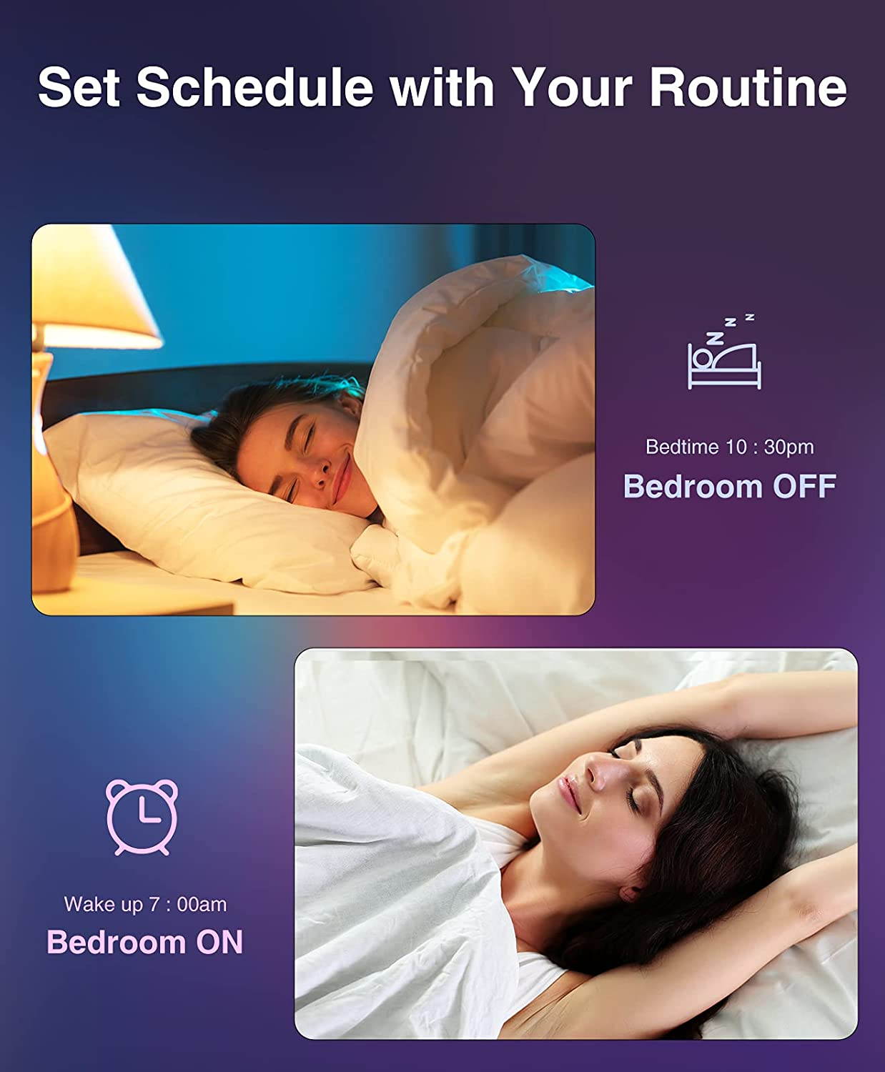 Smart Light Bulbs, 75W Equivalent E26 8W WiFi Led Bulb A19 RGBW Color Changing Light Bulb Dimmable, Work with Alexa Google Home, 2.4Ghz WiFi Only, No Hub Required 4 Pack