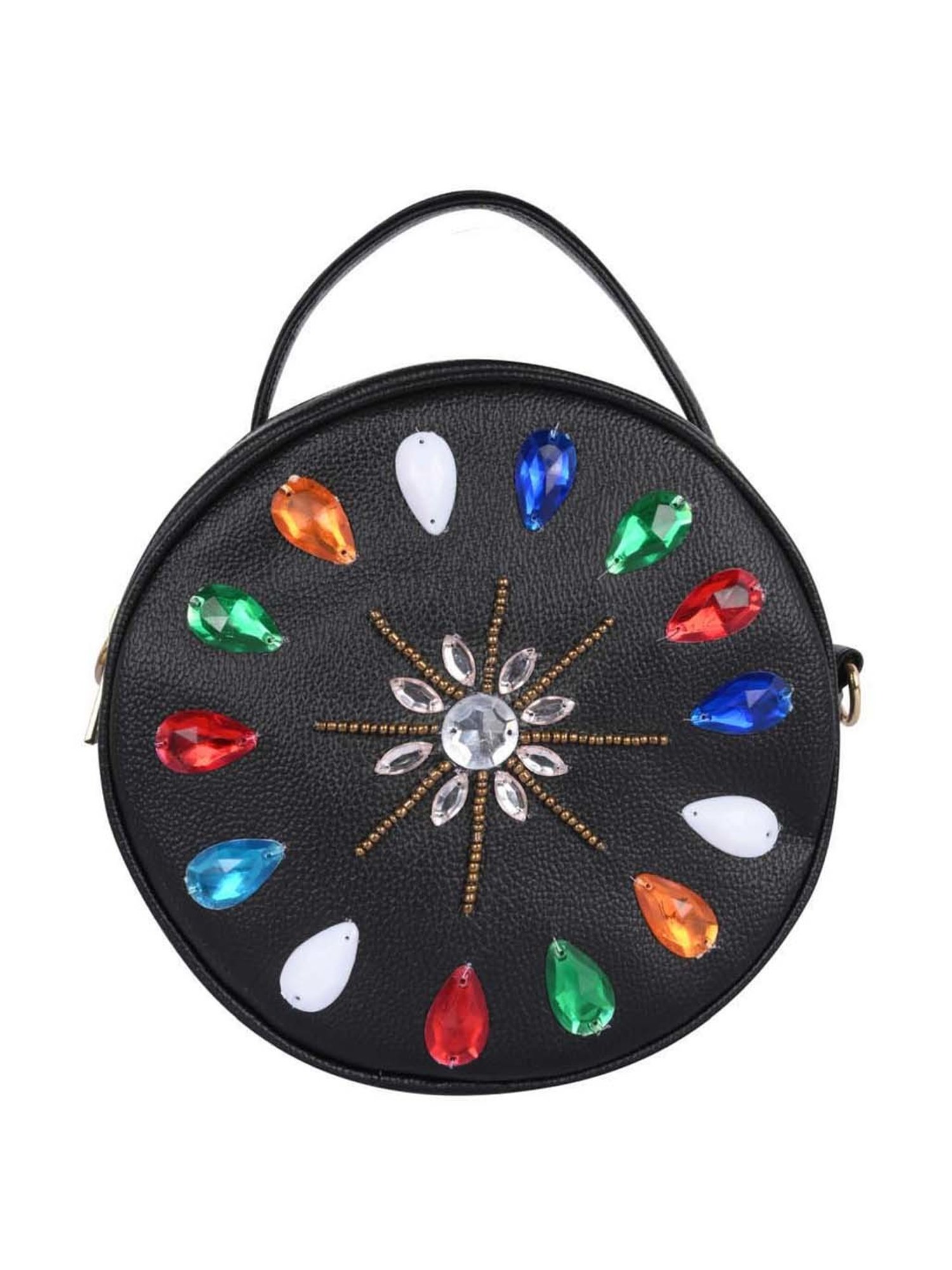 Bagsy Malone Black Embellished Medium Sling Handbag