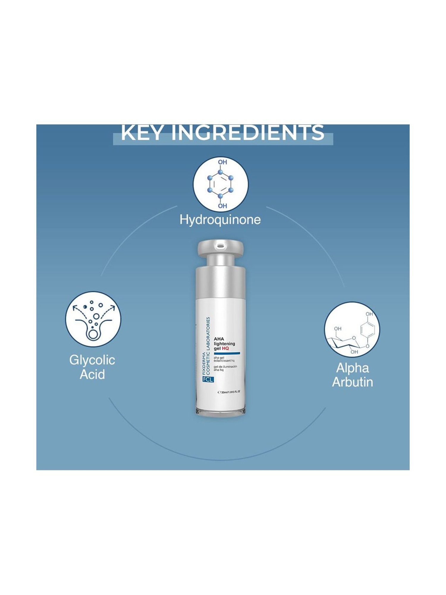 FCL Aha Lightening Gel HQ, Treats Uneven Skin, Freckles,Melasma, Night Serum - 30 ml