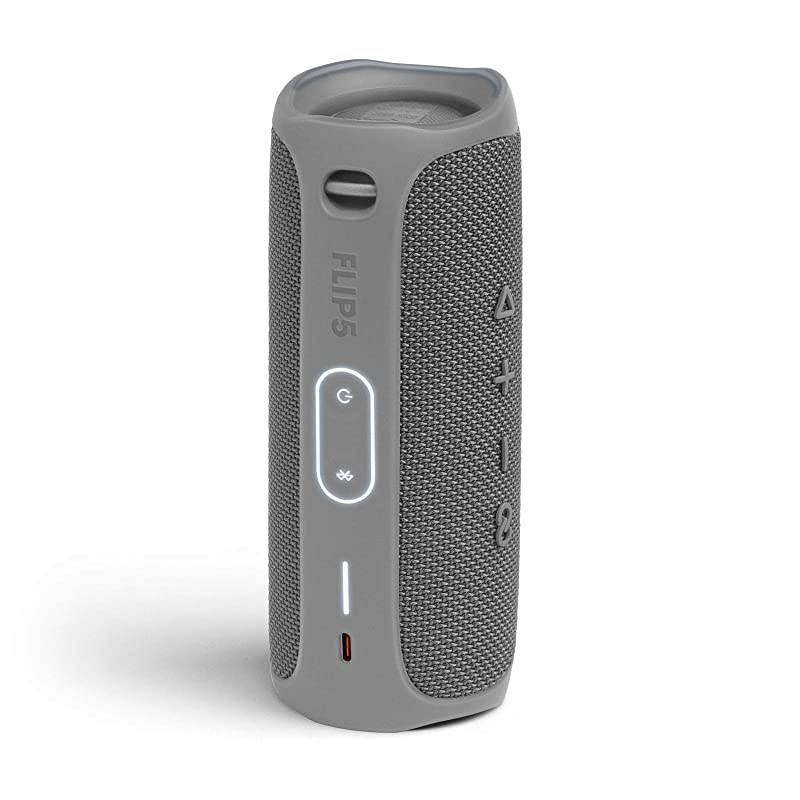 Flip 5 Waterproof Portable Wireless Bluetooth Speaker Bundle with divvi Protective Hardshell Case Gray