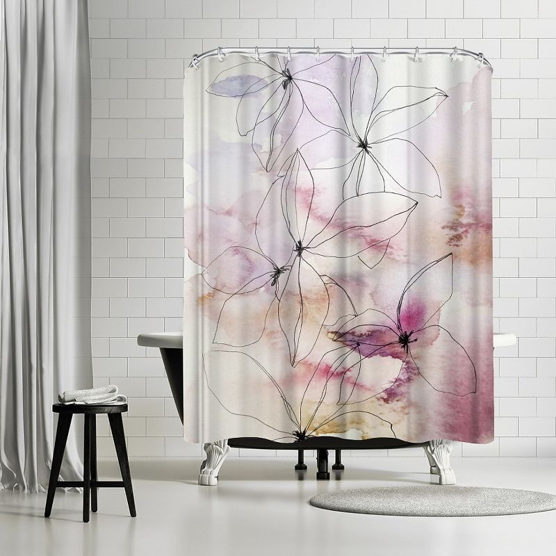 Americanflat Whisper Petals Ii by Hope Bainbridge 71" x 74" Shower Curtain