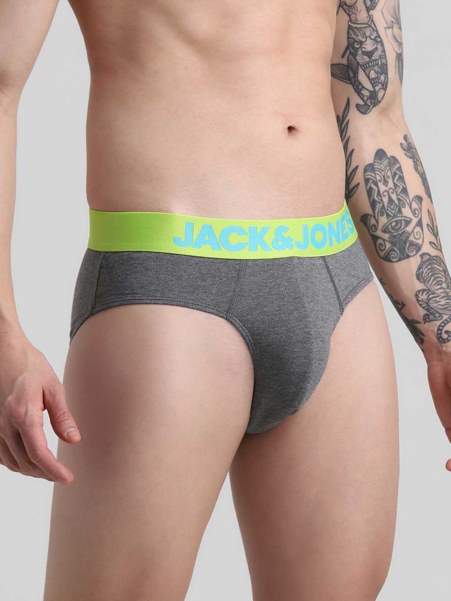 Jack & Jones Dark Grey & Navy Briefs - Pack of 2