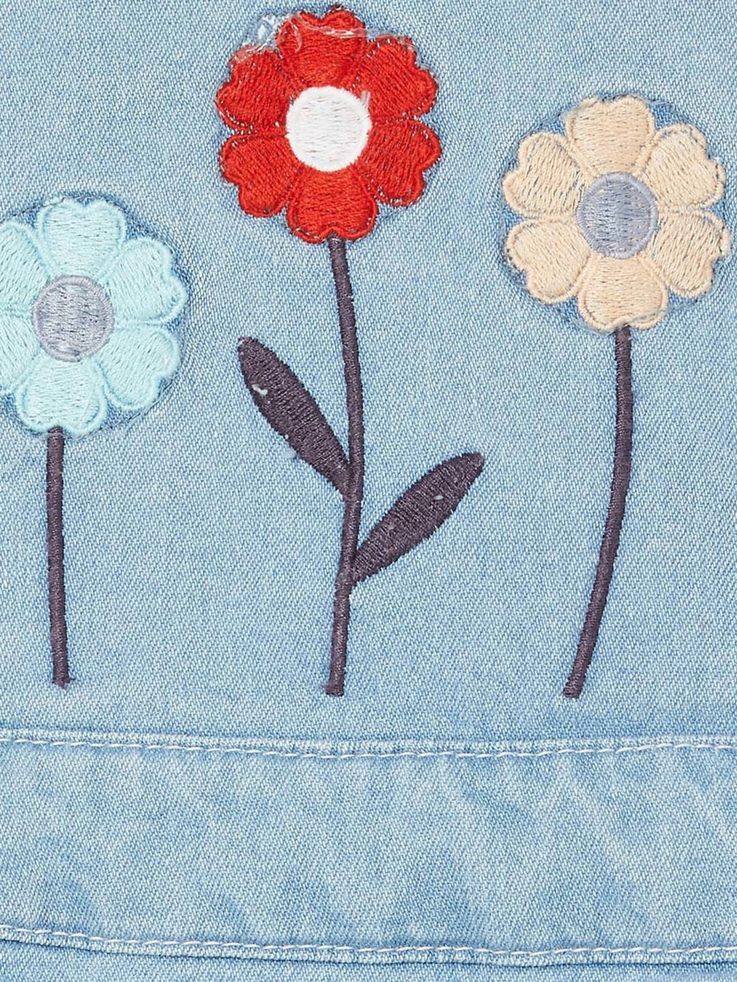 Juniors by Lifestyle Blue Cotton Embroidered Dungaree