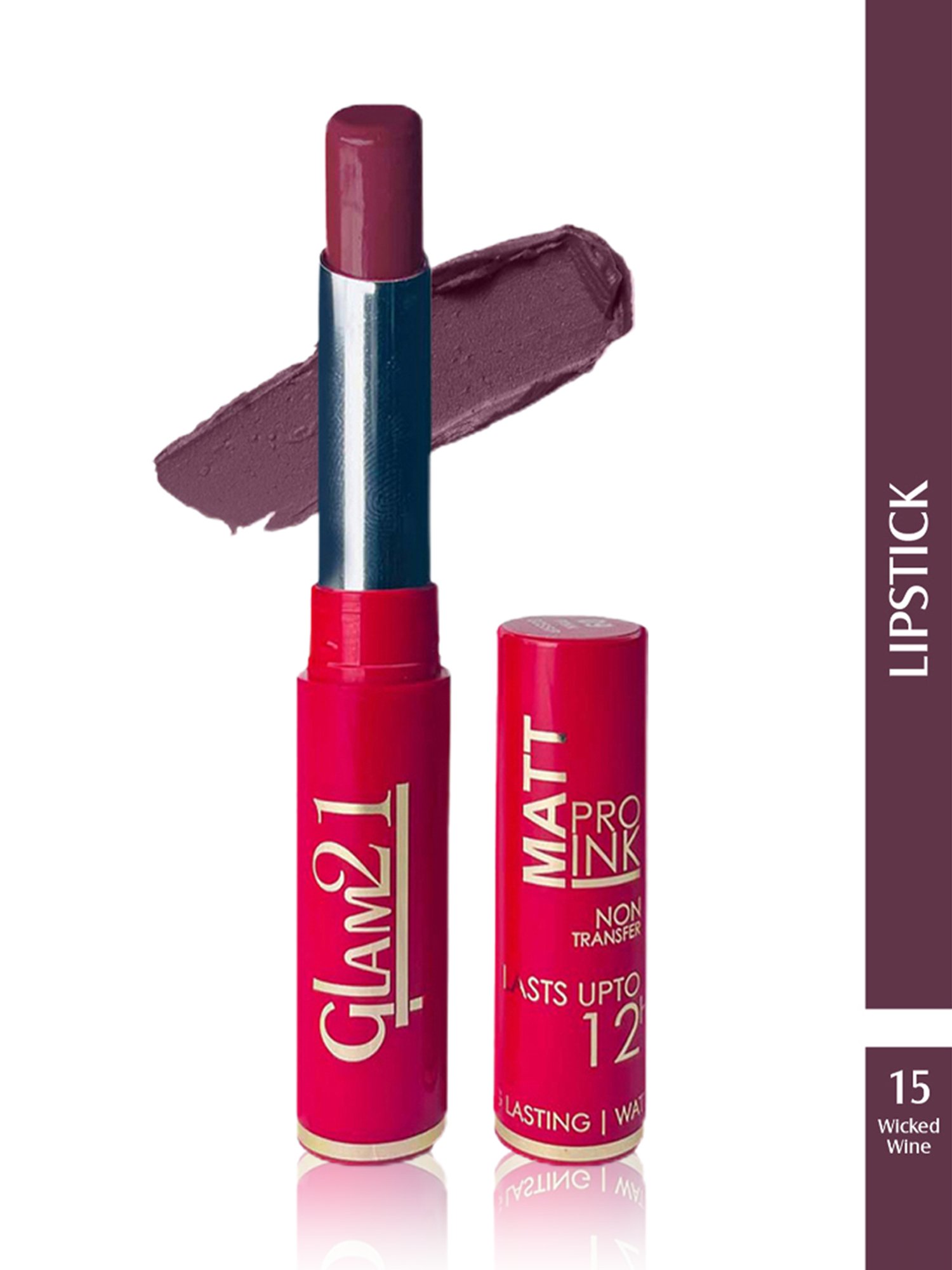 Glam21 Matt Pro Ink Non Transfer Lipstick 15 Wicked Wine - 3 gm