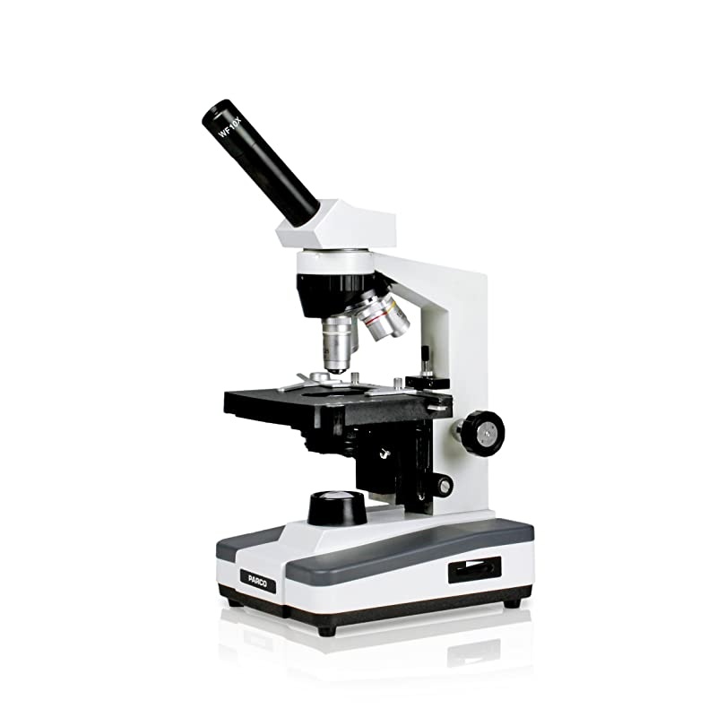 LTM402RC Monocular Compound Microscope 10x WF Eyepiece 40x1000x Magnification LED Illumination with Intensity Control 125 NA Abbe Condenser Mechanical Stage Rechargeable Battery