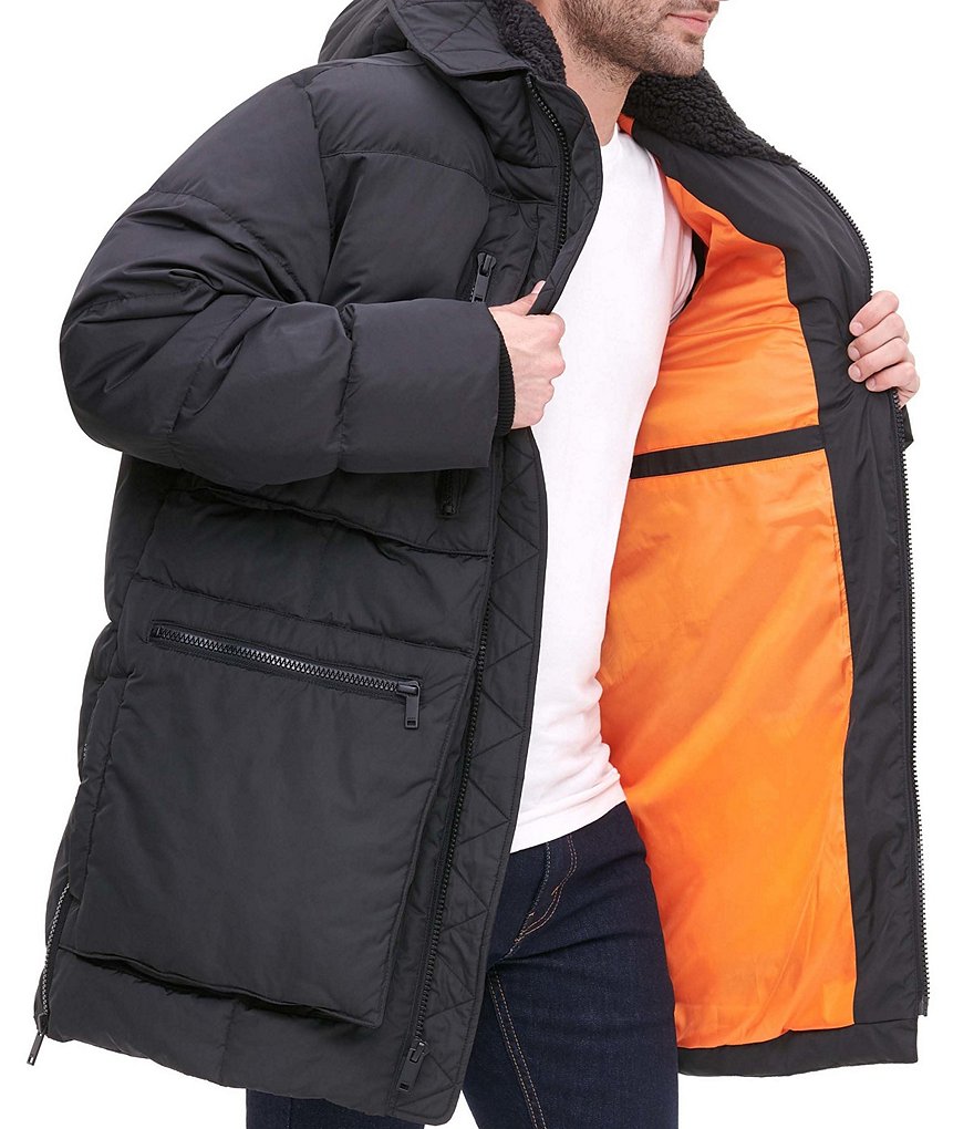 Cole Haan Hooded Down Zip Front Puffer Jacket