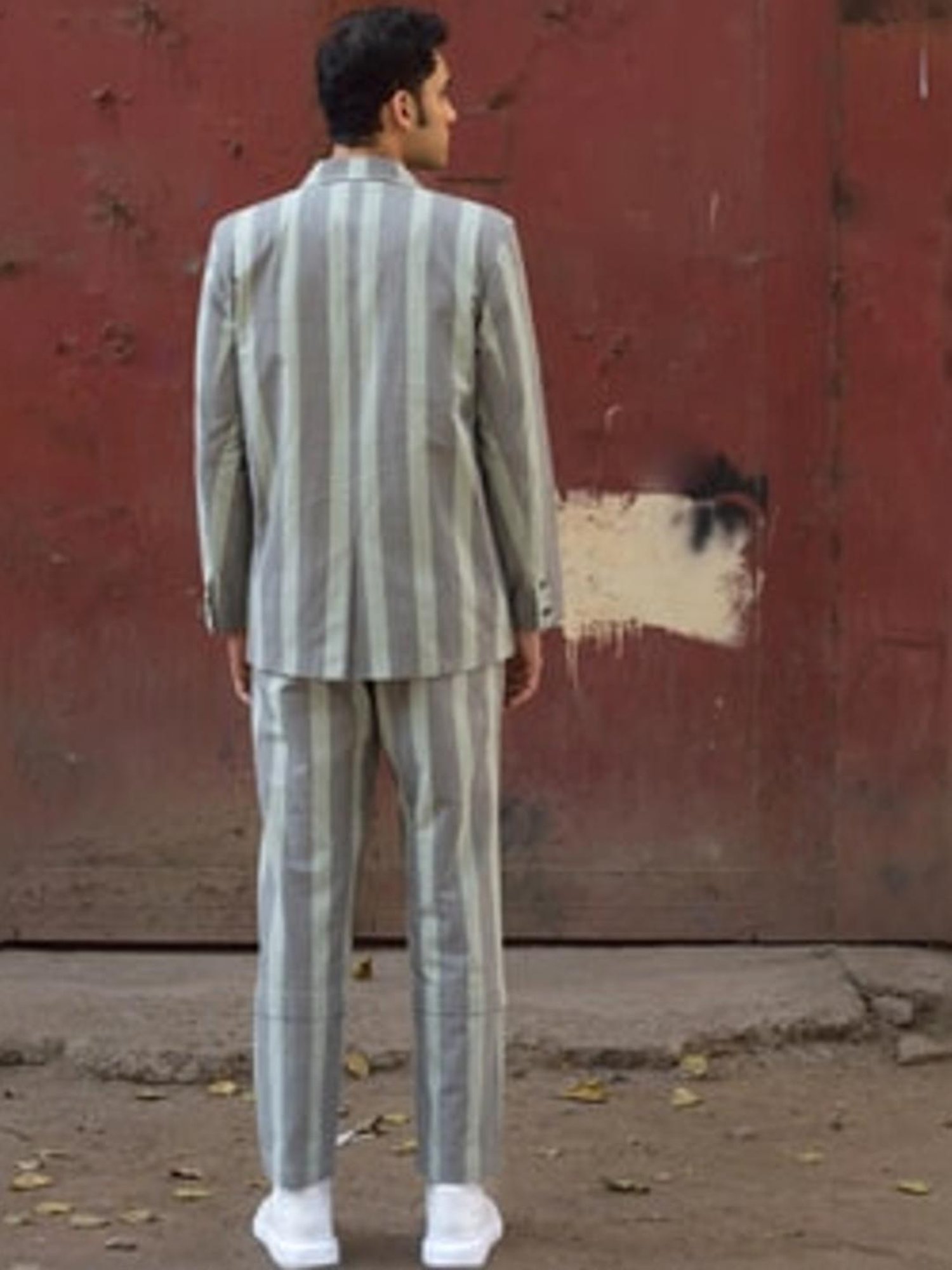 Anushe Pirani Grey Fika Straight Fit Blazer