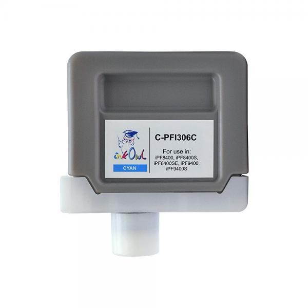 InkOwl - Compatible Ink Cartridge Replacement for CANON PFI-306C (330ml, cyan) for iPF8400, iPF8400S, iPF8400SE, iPF9400, iPF9400S printers