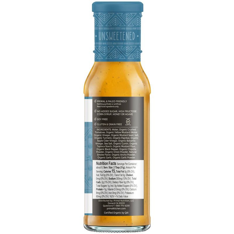 Primal Kitchen Organic and Unsweetened Golden BBQ Sauce - 8.5oz